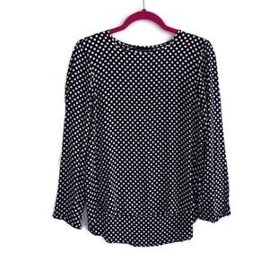 ZARA Woman Black and White Polka Dot Blouse Long Sleeve Top Workwear Career XS